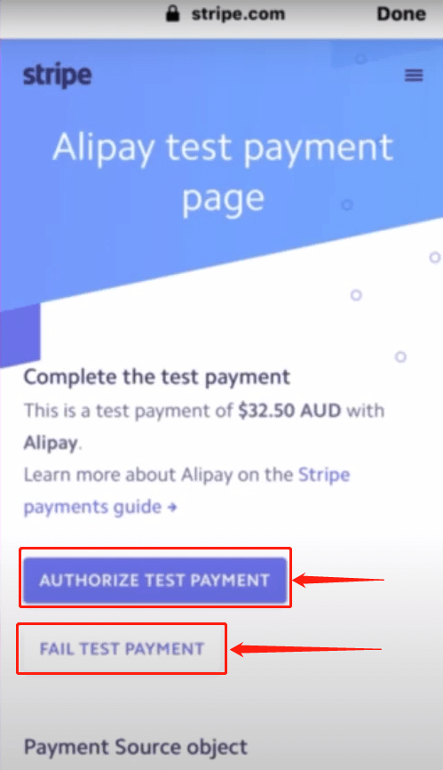 stripe test payment